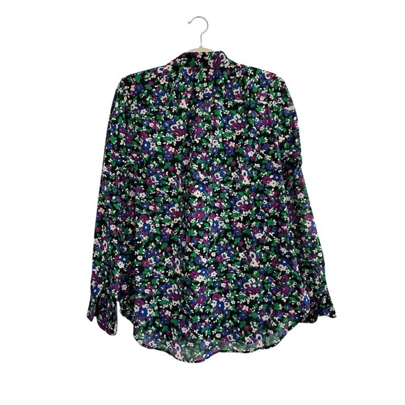 Lauren Ralph Lauren Floral Button Up Blouse Cotton Like New Size Large - Picture 4 of 6